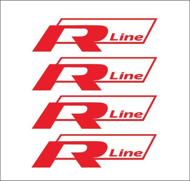 Наклейка на диск колеса R-line красная комплект 4 шт. 200856 фото