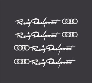 Наклейки на ручки Комплект наклеек Racing Development AUDI - Белые (4 штуки) 200195 фото