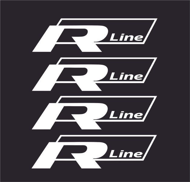 Наклейка на диск колеса R-line белая комплект 4 шт. 200855 фото