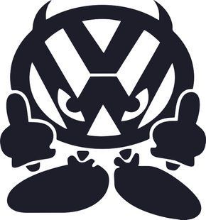 Наклейка чертик VW черная 201221 фото