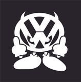 Наклейка чортик VW біла 20122 фото