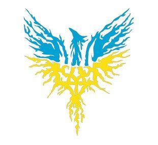 Наклейка Украинский герб тризуб на капот Феникс 600 х 700 200139 фото