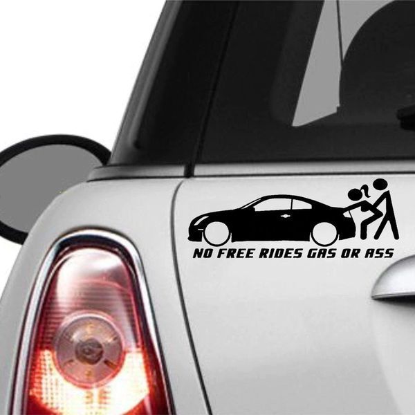 Наклейка на автомобиль No Free Rides GAS OR ASS: Нет бесплатных поездок - топливо или попка - белая 200873 фото