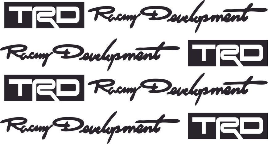 Комплект наклейок Racing Development TRD - Чорні (4 штуки) 20018 фото