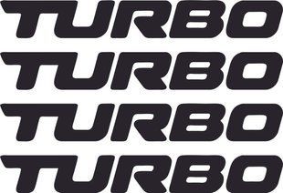 Наклейка на ручки Комплект наклеек TURBO - Черные (4 штуки) 200192 фото