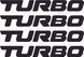 Наклейка на ручки Комплект наклеек TURBO - Черные (4 штуки) 200192 фото 1