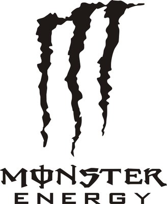 Наклейка Monster Energy - 21 х 17 см чорна 20035 фото