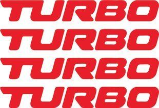 Наклейка на ручки Комплект наклеек TURBO - Красные (4 штуки) 200194 фото