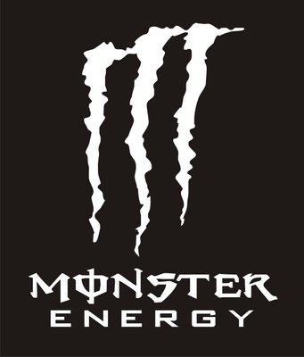 Наклейка Monster Energy - 21 х 17 см біла 20034 фото