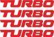 Наклейка на ручки Комплект наклеек TURBO - Красные (4 штуки) 200194 фото 1
