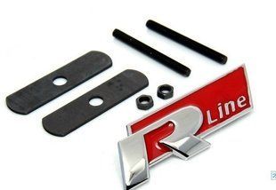 3D эмблема "R-line" на решётку радиатора Красная 30023 фото