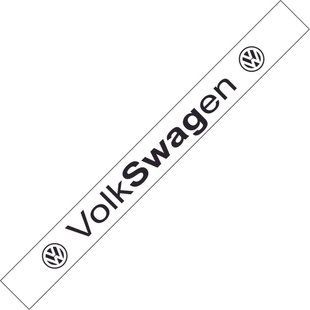Cолнцезащитная наклейка на лобовое стекло VolkSwagen белая 200123 фото