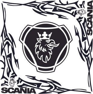 Наклейка вінілова на автомобіль SCANIA куточок на скло 200201 фото