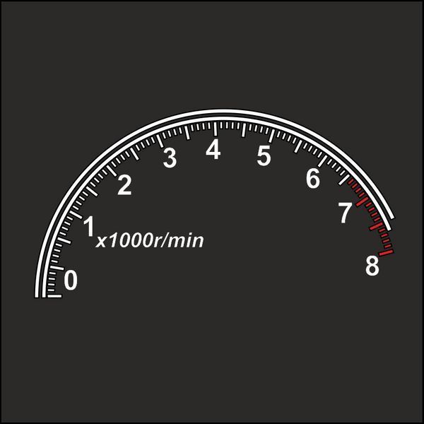 Виниловая наклейка Тахометр на заднее стекло 590 х 300 мм 20186 фото