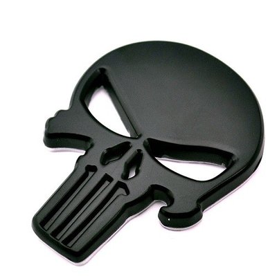 3D эмблема череп - Каратель черный 30069 фото