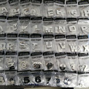 Літери цифри знаки на вибір хром автомобільні емблеми (наявність в описі ) 30169 фото