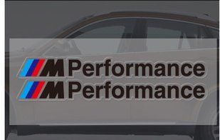Комплект наклейок BMW ///M Performance - Чорні (2 штуки) 20041 фото