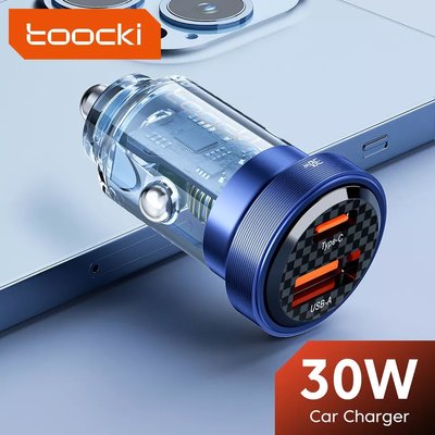 Автомобильное зарядное устройство 2 порта USB - Type-C 30w Toocki 50060 фото