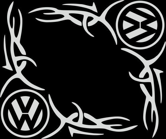 Наклейка вінілова куток Volkswagen 40 х 40 см 20193 фото