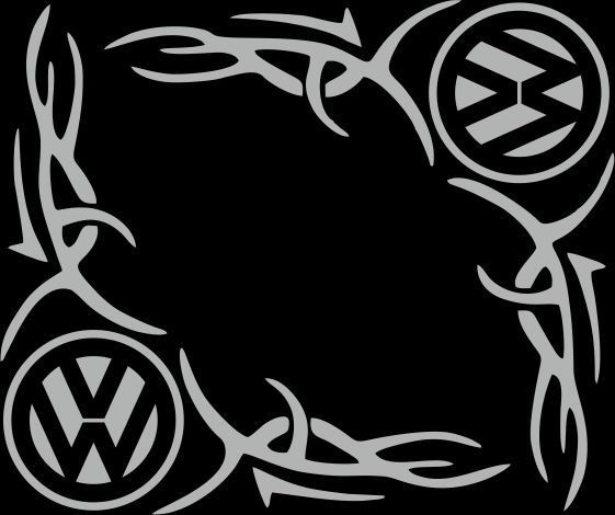 Наклейка вінілова куток Volkswagen 40 х 40 см 20193 фото
