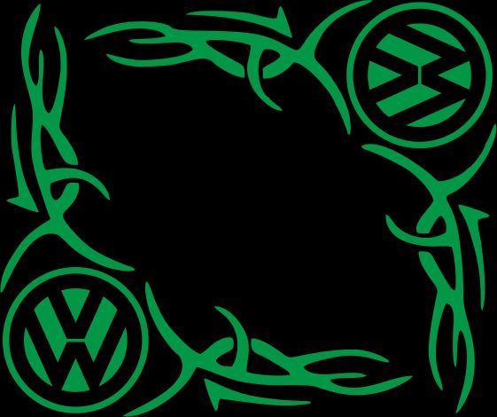 Наклейка вінілова куток Volkswagen 40 х 40 см 20193 фото