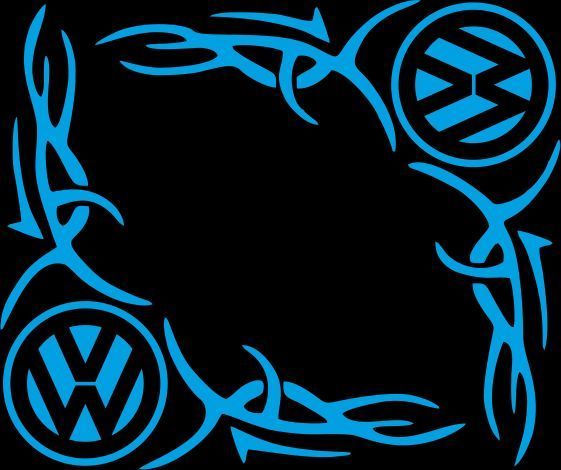 Наклейка вінілова куток Volkswagen 40 х 40 см 20193 фото