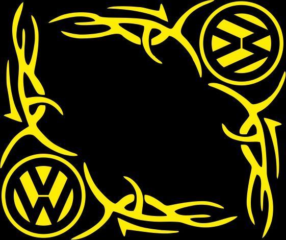 Наклейка вінілова куток Volkswagen 40 х 40 см 20193 фото