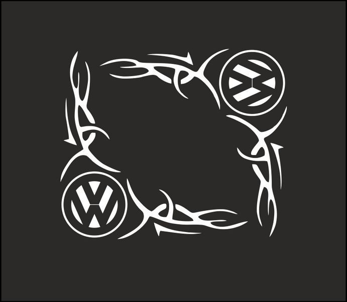 Наклейка вінілова куток Volkswagen 40 х 40 см 20193 фото
