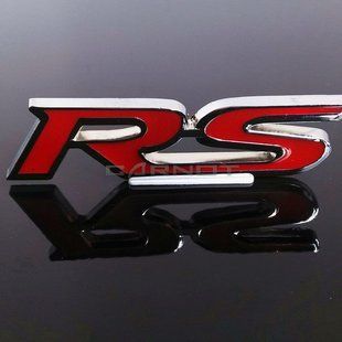 3D эмблема "RS" красная 300282 фото