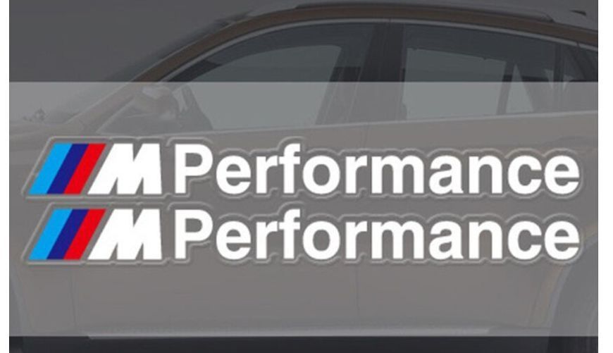 Комплект наклейок BMW ///M Performance - Білі (2 штуки) 20042 фото