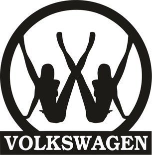 Виниловая наклейка на авто - Volkswagen Девушки 15 х 15 см 200182 фото