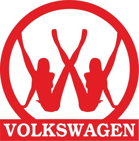 Виниловая наклейка на авто - Volkswagen Девушки 15 х 15 см 200182 фото
