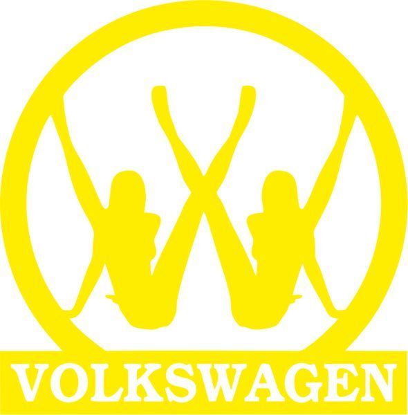 Виниловая наклейка на авто - Volkswagen Девушки 15 х 15 см 200182 фото