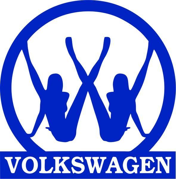 Виниловая наклейка на авто - Volkswagen Девушки 15 х 15 см 200182 фото