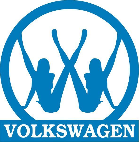 Виниловая наклейка на авто - Volkswagen Девушки 15 х 15 см 200182 фото