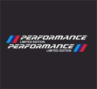 Наклейка на порог BMW ///Performance 300x27 мм белая 200415 фото
