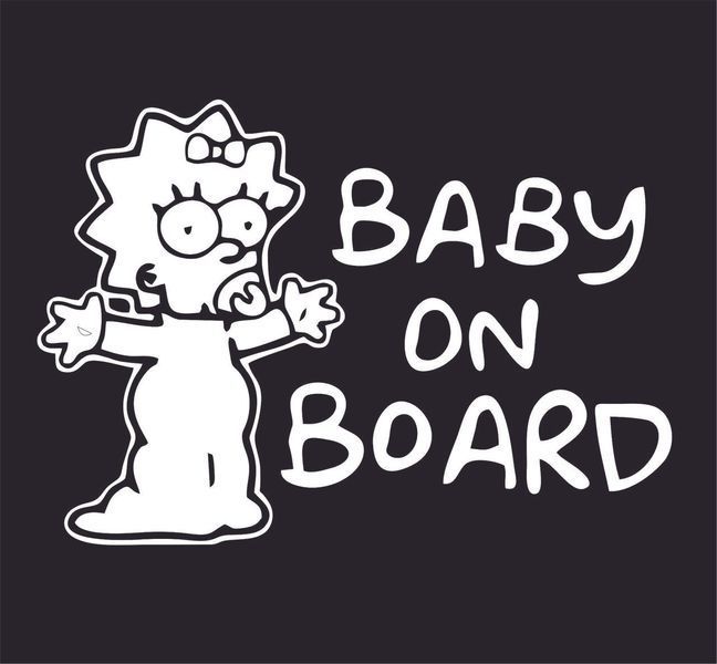 Наклейка на авто BABY ON BOARD 12х17 см размер можно менять 20160 фото