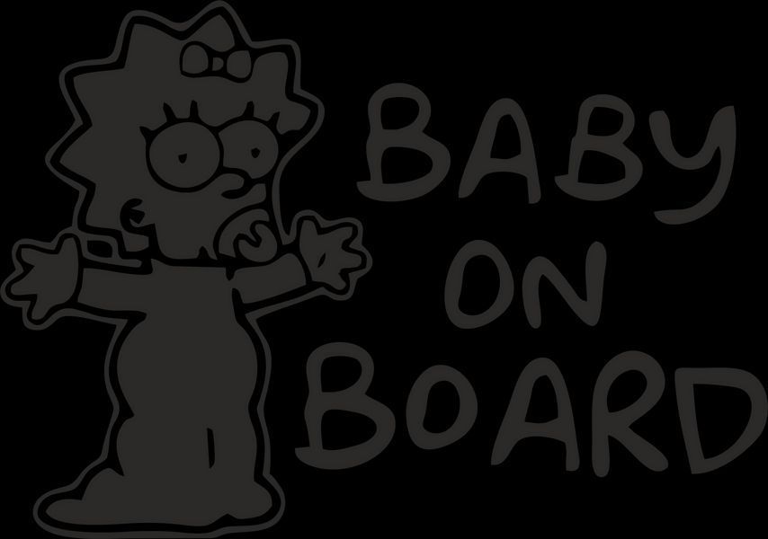 Наклейка на авто BABY ON BOARD 12х17 см размер можно менять 20160 фото