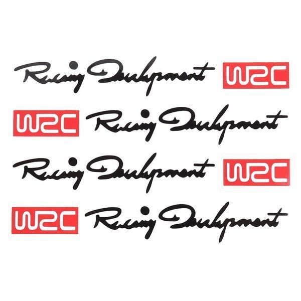 Наклейка на ручки Комплект наклейок Racing Development WRC - Чорні з червоним (4 штуки) 200174 фото