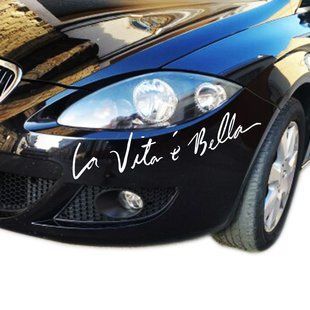 Виниловая наклейка La vita &egrave; bella Жизнь прекрасна белая 20058 фото