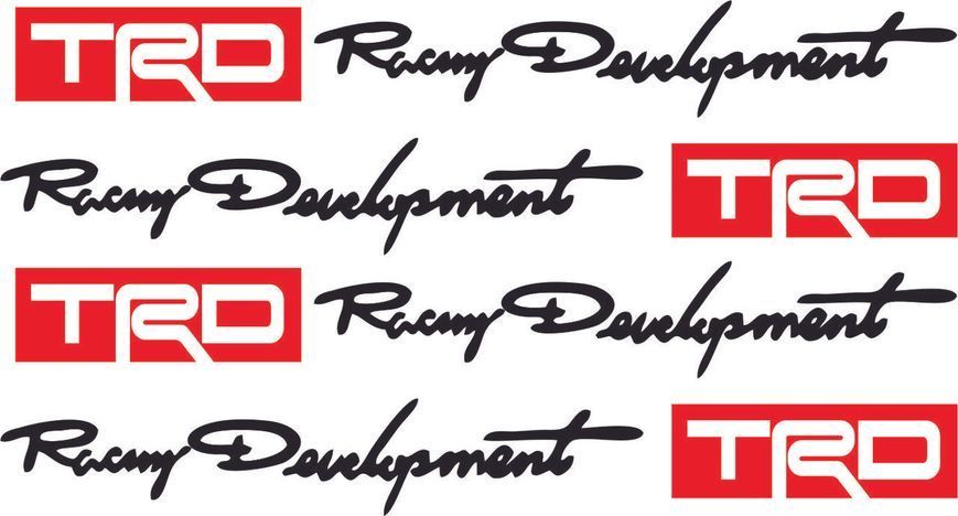 Комплект наклеек Racing Development TRD - Черные с красным (4 штуки) 200185 фото