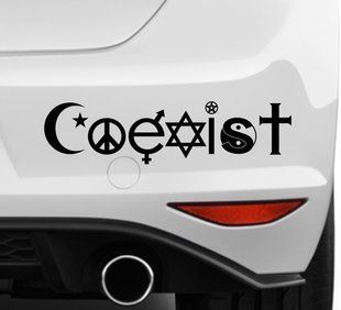 Виниловая наклейка COEXIST 29х7 см 20171 фото