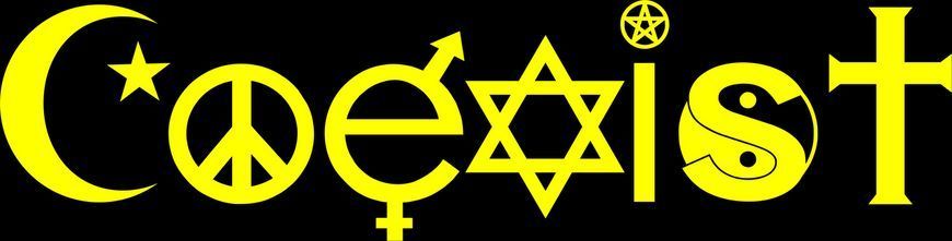 Виниловая наклейка COEXIST 29х7 см 20171 фото