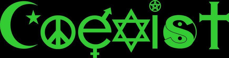Виниловая наклейка COEXIST 29х7 см 20171 фото