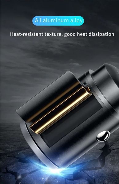 Автомобільний зарядний пристрій USB - 2 порти USB - Type-C 30w 500601 фото