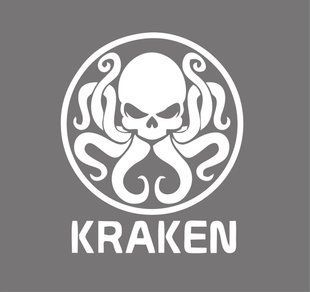 Наклейка виниловая на автомобиль KRAKEN 2 Кракен белая 200755 фото