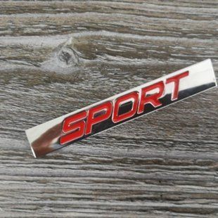 3D емблема SPORT - 75 x 11 мм Хром з червоним 301202 фото