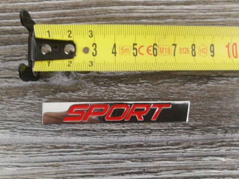 3D емблема SPORT - 75 x 11 мм Хром з червоним 301202 фото
