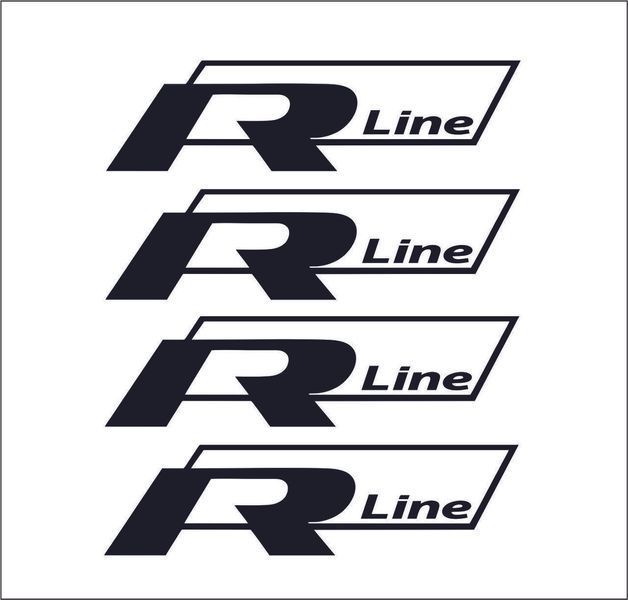 Наклейка на диск колеса R-line черная комплект 4 шт. 200854 фото